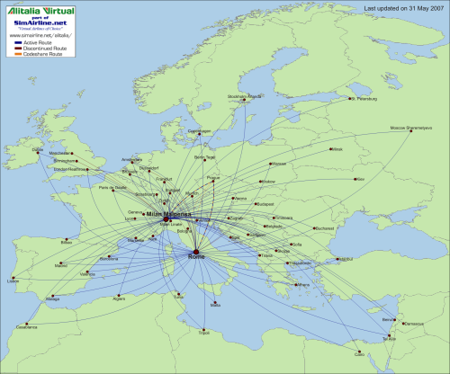 Alitalia Route Map