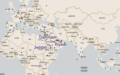 Saudia Route Map